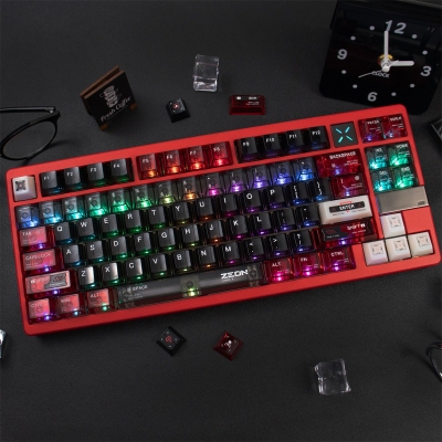 Zaku 104+37 PC UV Printing Keycaps Set Cherry Profile for MX Mechanical Gaming Keyboard